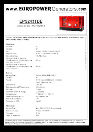 Дизелови генератори Europower EPS243TDE (MA)