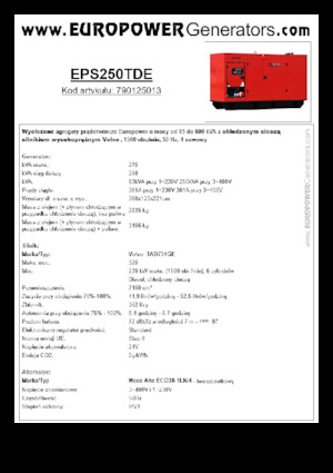 Дизелови генератори Europower EPS250TDE (MA)