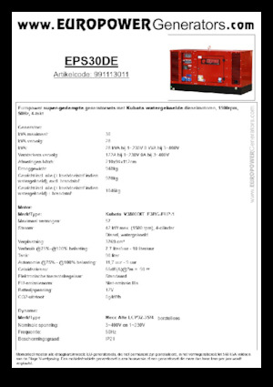Дизелови генератори Europower EPS30DE (MA)