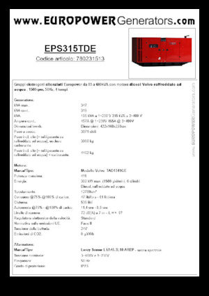 Дизелови генератори Europower EPS315TDE (LS)