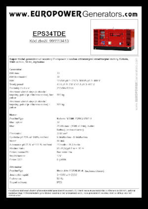 Дизелови генератори Europower EPS34TDE (MA)