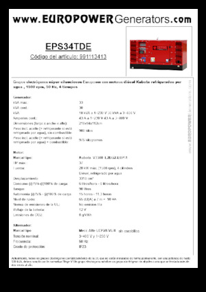 Дизелови генератори Europower EPS34TDE (MA)