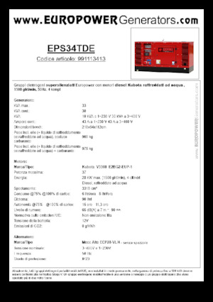 Дизелови генератори Europower EPS34TDE (MA)