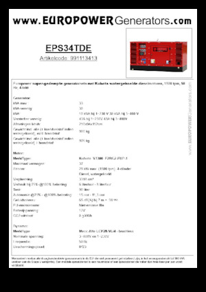 Дизелови генератори Europower EPS34TDE (MA)