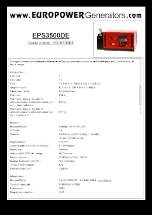 Дизелови генератори Europower EPS3500DE (S)