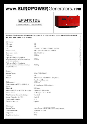 Дизелови генератори Europower EPS410TDE (LS)