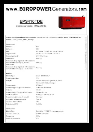 Дизелови генератори Europower EPS410TDE (MA)
