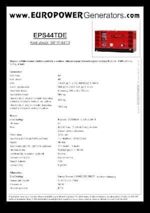 Дизелови генератори Europower EPS44TDE (LS)