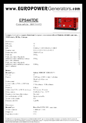 Дизелови генератори Europower EPS44TDE (MA)