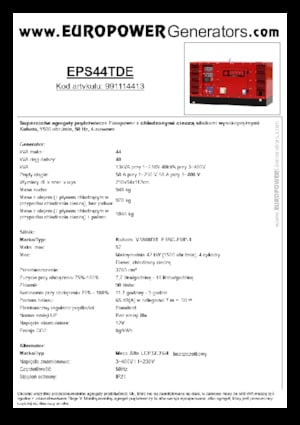Дизелови генератори Europower EPS44TDE (MA)