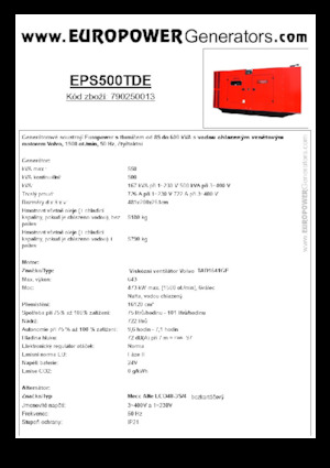 Дизелови генератори Europower EPS500TDE (MA)