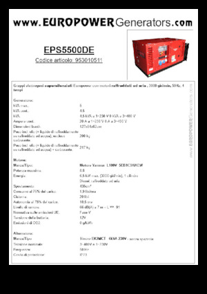 Дизелови генератори Europower EPS5500DE (S)