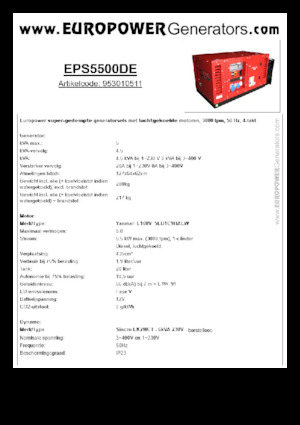 Дизелови генератори Europower EPS5500DE (S)