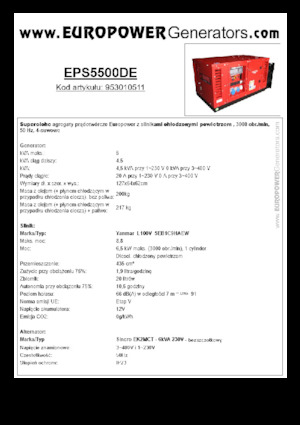 Дизелови генератори Europower EPS5500DE (S)