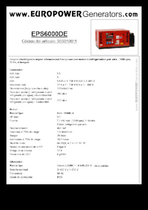Дизелови генератори Europower EPS6000DE (S)