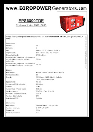 Дизелови генератори Europower EPS6000TDE (S)