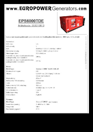 Дизелови генератори Europower EPS6000TDE (S)