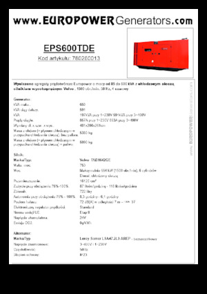 Дизелови генератори Europower EPS600TDE (LS)