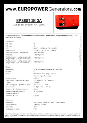 Дизелови генератори Europower EPS60TDE-3A (LS)