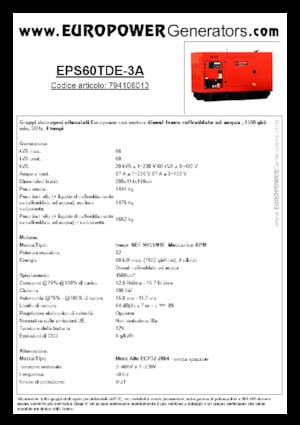 Дизелови генератори Europower EPS60TDE-3A (MA)
