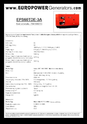 Дизелови генератори Europower EPS60TDE-3A (MA)