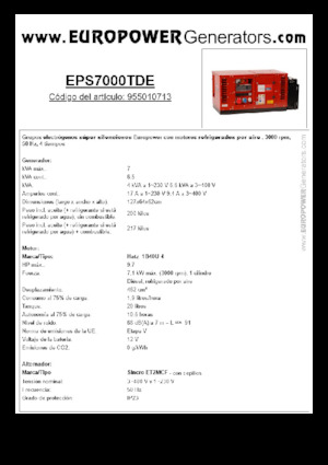 Дизелови генератори Europower EPS7000TDE (S)