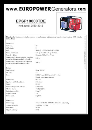 Дизелови генератори Europower EPSP10000TDE (S)