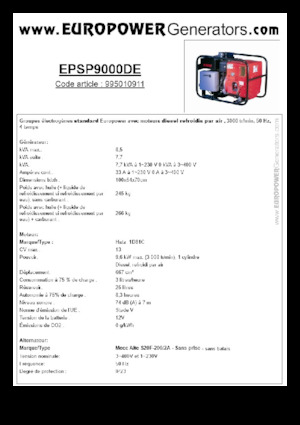 Дизелови генератори Europower EPSP9000DE (MA)