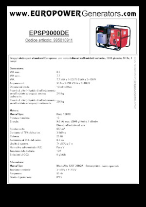 Дизелови генератори Europower EPSP9000DE (MA)