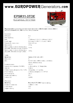 Дизелови генератори Europower EPSR11-3TDE (MA)