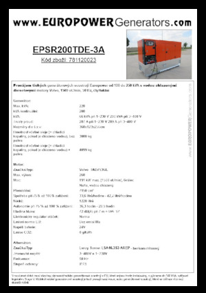 Дизелови генератори Europower EPSR200TDE-3A (LS)