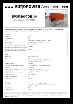 Дизелови генератори Europower EPSR200TDE-3A (LS)