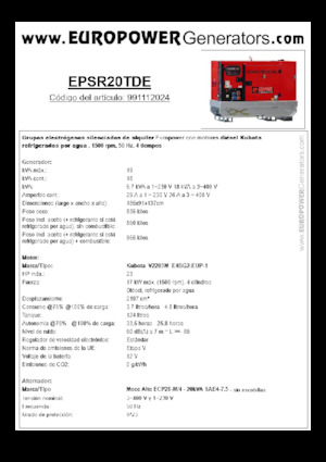 Дизелови генератори Europower EPSR20TDE (MA)