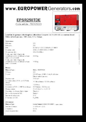 Дизелови генератори Europower EPSR250TDE (LS)