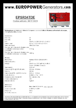 Дизелови генератори Europower EPSR34TDE (MA)