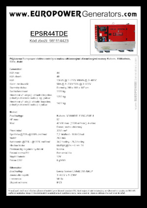 Дизелови генератори Europower EPSR44TDE (LS)
