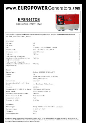 Дизелови генератори Europower EPSR44TDE (LS)