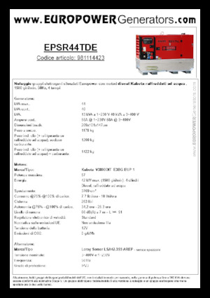 Дизелови генератори Europower EPSR44TDE (LS)