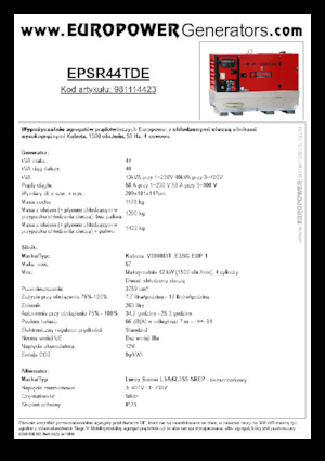 Дизелови генератори Europower EPSR44TDE (LS)