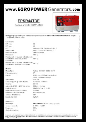 Дизелови генератори Europower EPSR44TDE (MA)