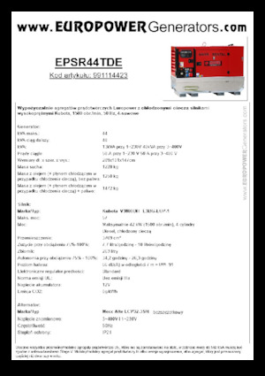 Дизелови генератори Europower EPSR44TDE (MA)
