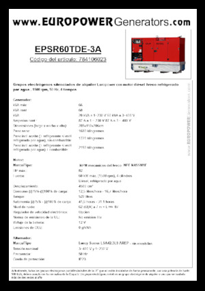 Дизелови генератори Europower EPSR60TDE-3A (LS)