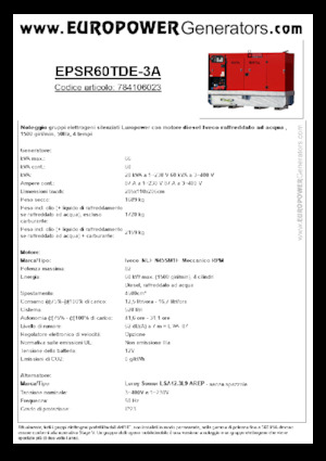Дизелови генератори Europower EPSR60TDE-3A (LS)