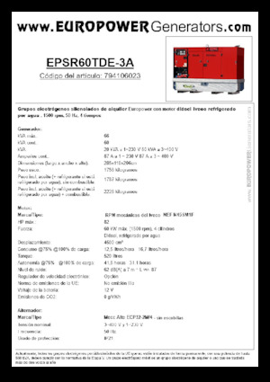 Дизелови генератори Europower EPSR60TDE-3A (MA)
