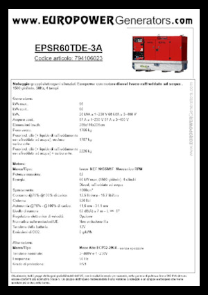 Дизелови генератори Europower EPSR60TDE-3A (MA)