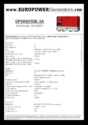 Дизелови генератори Europower EPSR60TDE-3A (MA)