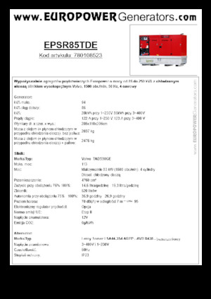Дизелови генератори Europower EPSR85TDE (LS)