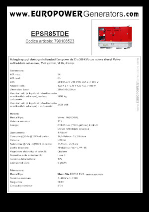 Дизелови генератори Europower EPSR85TDE (MA)