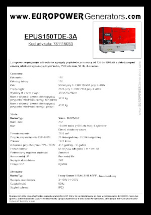 Дизелови генератори Europower EPUS150TDE-3A (LS)