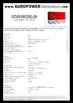 Дизелови генератори Europower EPUS180TDE-3A (LS)
